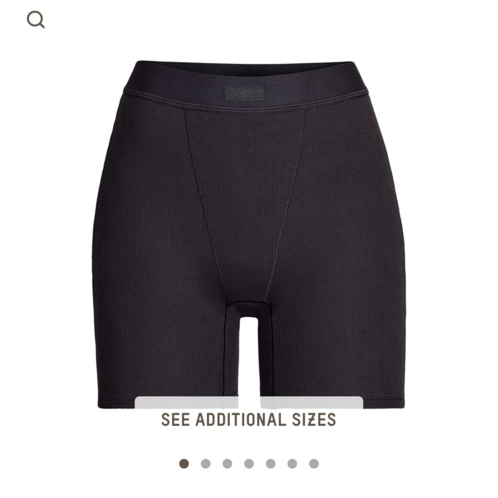 Black Cotton Rib SKIMS Shorts